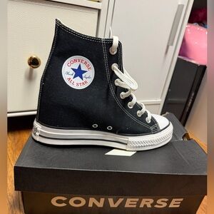 Converse Black High Top Sneakers with White Accents